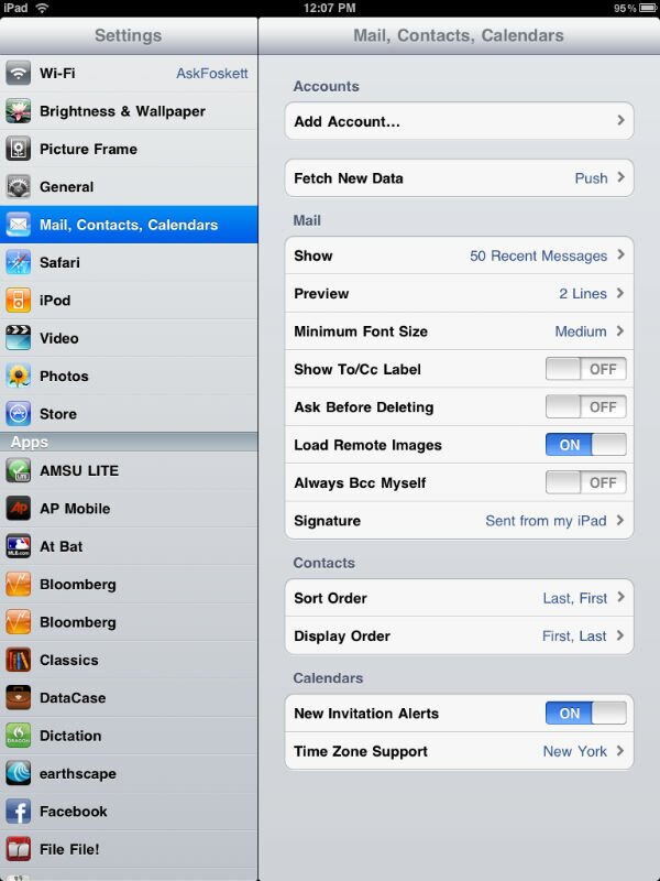 Настройки электронной почты на iPad Настройки электронной почты на iPad